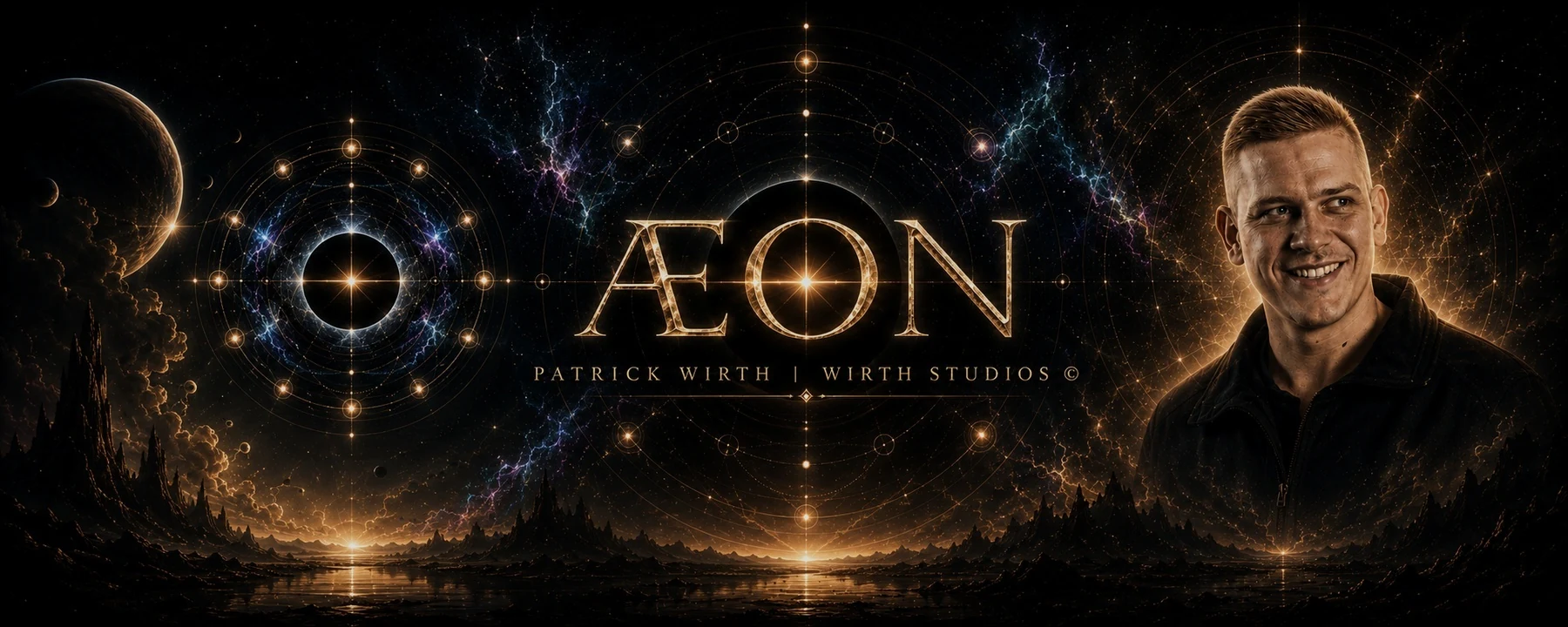 Offizielles ÆON-Banner mit Patrick Wirth und Wirth Studios